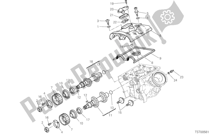 Todas as partes de Cabeça Do Cilindro Vertical - Cronometragem do Ducati Multistrada 950 Touring Thailand 2017